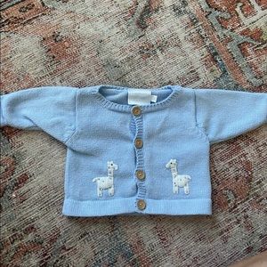 Little English Blue Giraffe Sweater (6 mo)
